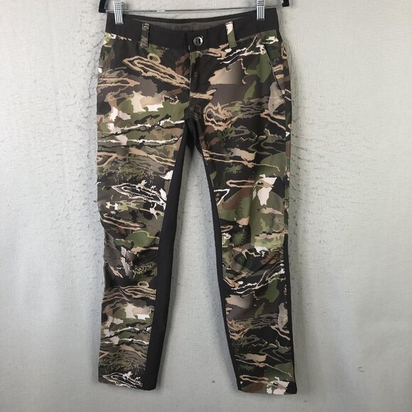 Under Armour Pants Womens 8 Camo UA Storm Hunting Softshell Water Resistant - Picture 1 of 16